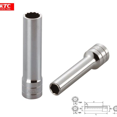 日本KTC京都工具B4L-17 1/2内六角加长套筒螺帽DF螺栓扭力扳手用