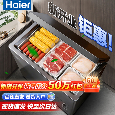 海尔冰柜家用小型200升冷冻冷藏转化冷柜1级能效大容量卧式冷冻柜