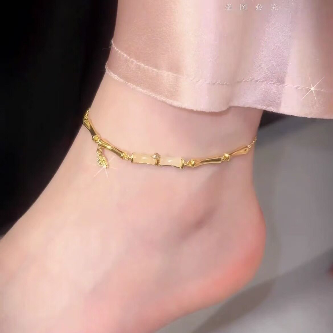 2026新款有你竹够和田玉手链女小众设计竹节脚链夏季简约轻奢脚饰