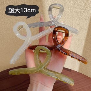 韩版盘发夹果冻色发夹超大抓夹发量多发抓后脑勺盘发发卡夹子