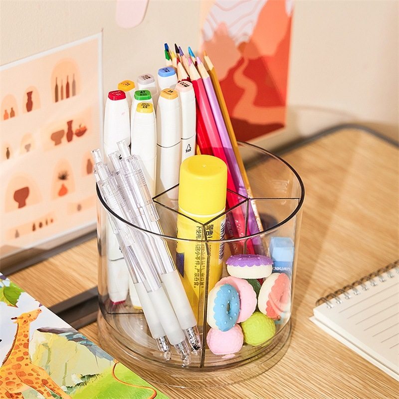 旋转笔筒简约风格斜插笔筒可爱笔架书桌高中生文具笔课桌收纳盒,节庆用品/礼品,笔筒,淘宝优惠券,粉丝福利购,淘宝优惠卷