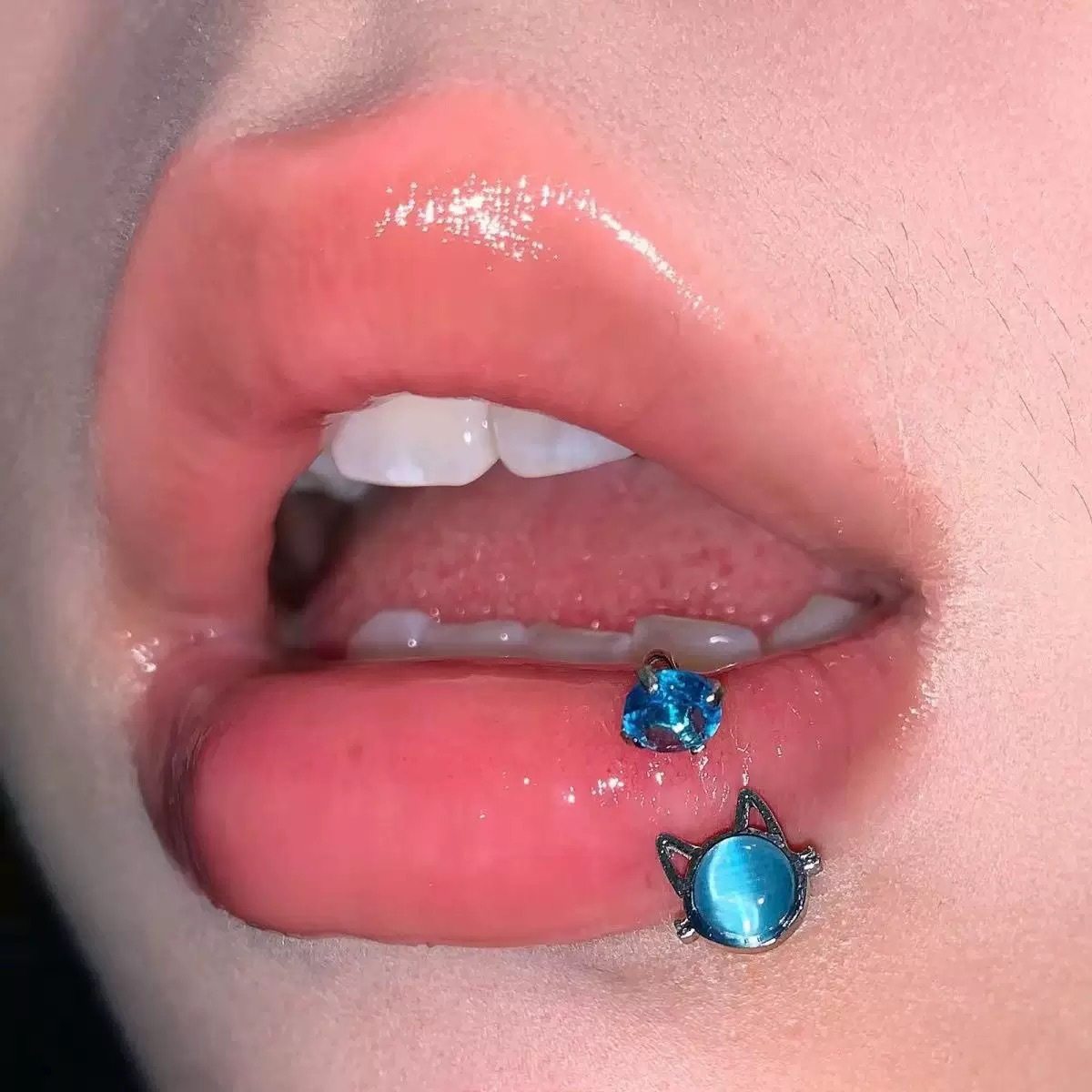 猫咪石唇环超闪锆石钛钢内螺纹唇钉风穿刺饰品,饰品/流行首饰/时尚饰品新,唇环/唇钉,淘宝优惠券,粉丝福利购,淘宝优惠卷