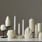 40款 北艺术香薰蜡烛爆款 手工线条白色几何创意造型蜡烛