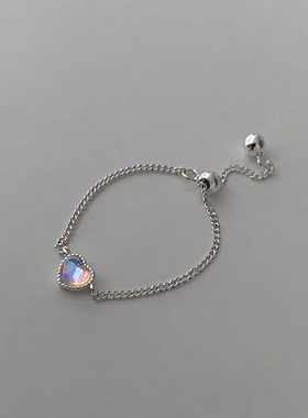 新款爱心可拉伸调节链条指环日韩