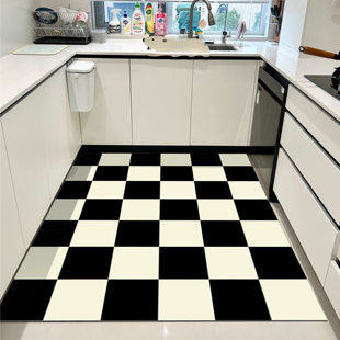 专用厨房地垫吸水防滑可擦免洗耐脏 纳帕皮革防滑脚垫子高档地毯
