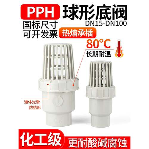 Ppr球形底阀水管止回阀水泵底阀过滤器进水花篮头25mm