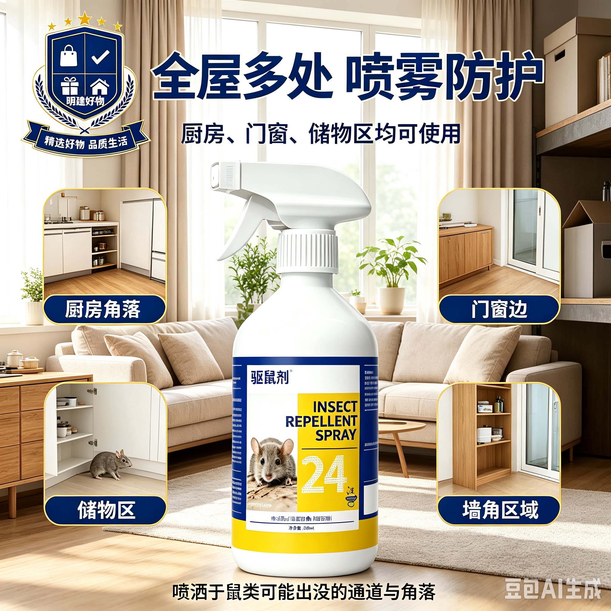 喷雾芳香剂仓库饭店养殖场汽车发动机舱驱鼠喷雾家用CL