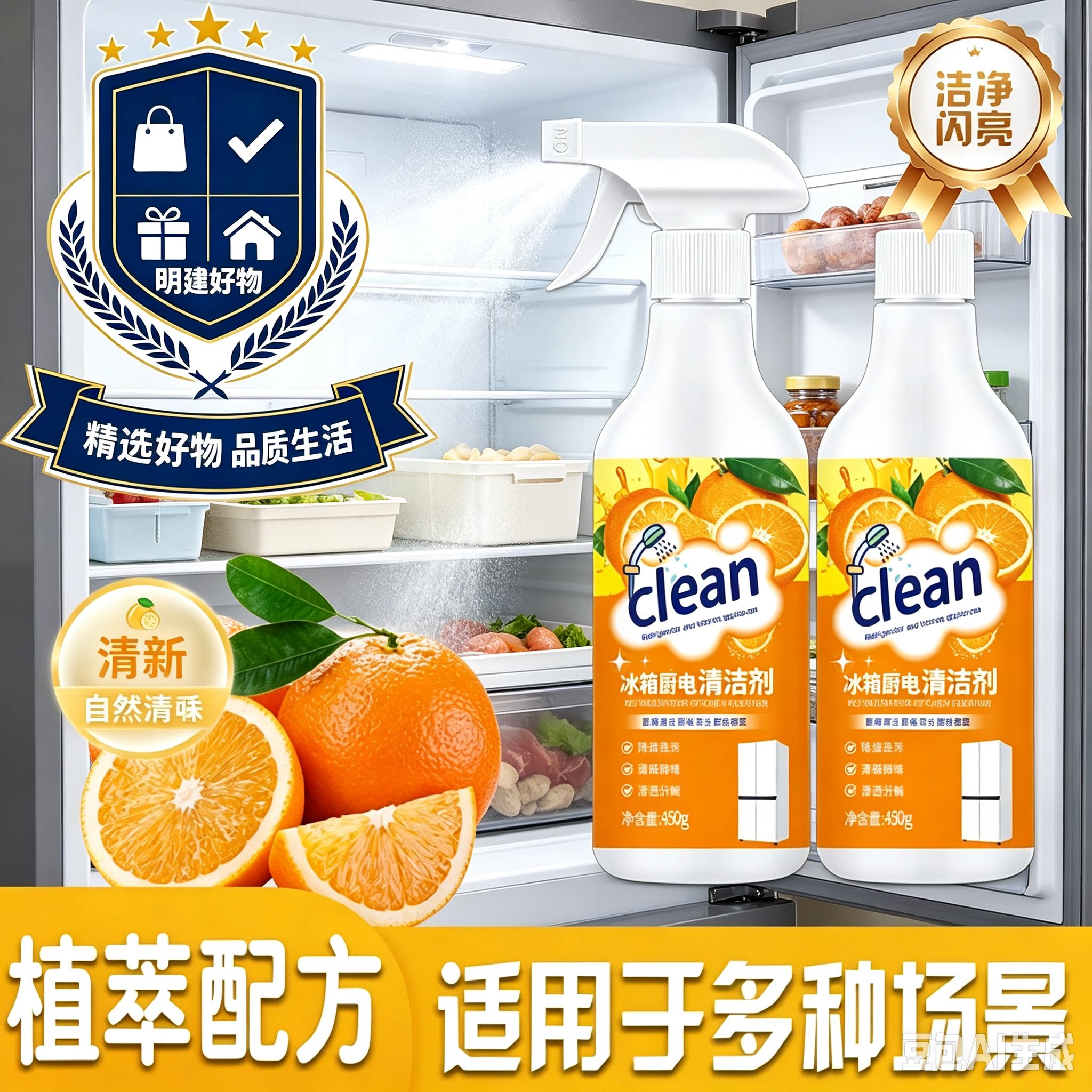 【拍一发三】冰箱厨电清洁剂多用途清洁剂厨房油烟机去油污CX
