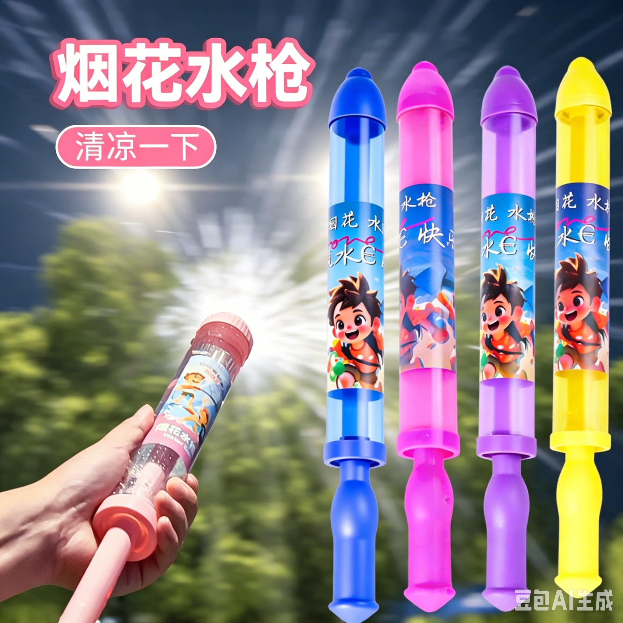 【一瓶水的快乐】烟花水枪儿童玩具情侣氛围感拍照道具打水仗ZX