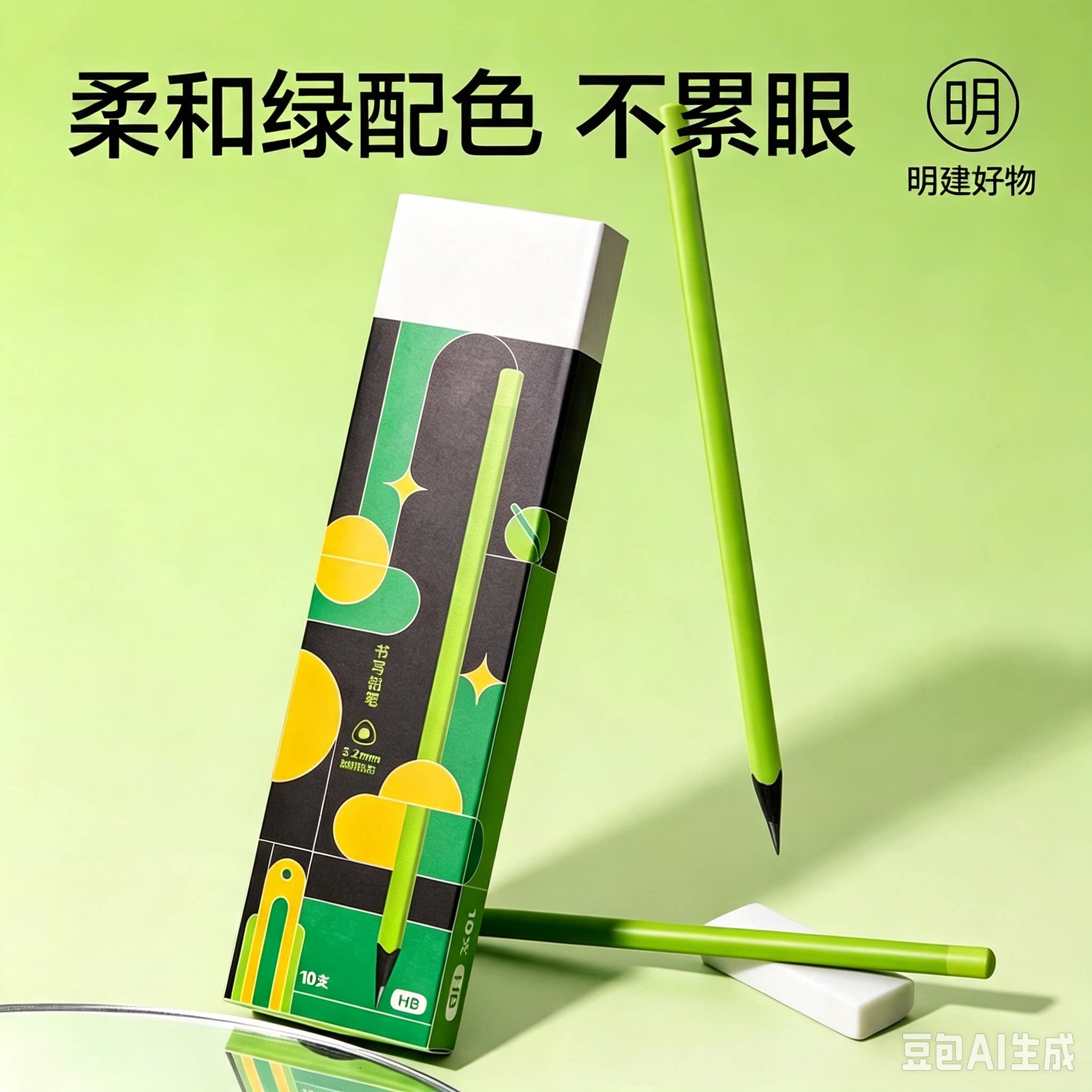 小绿杆三角黑木铅笔学生用加粗铅芯HB铅笔2B铅笔书写考试专用CX