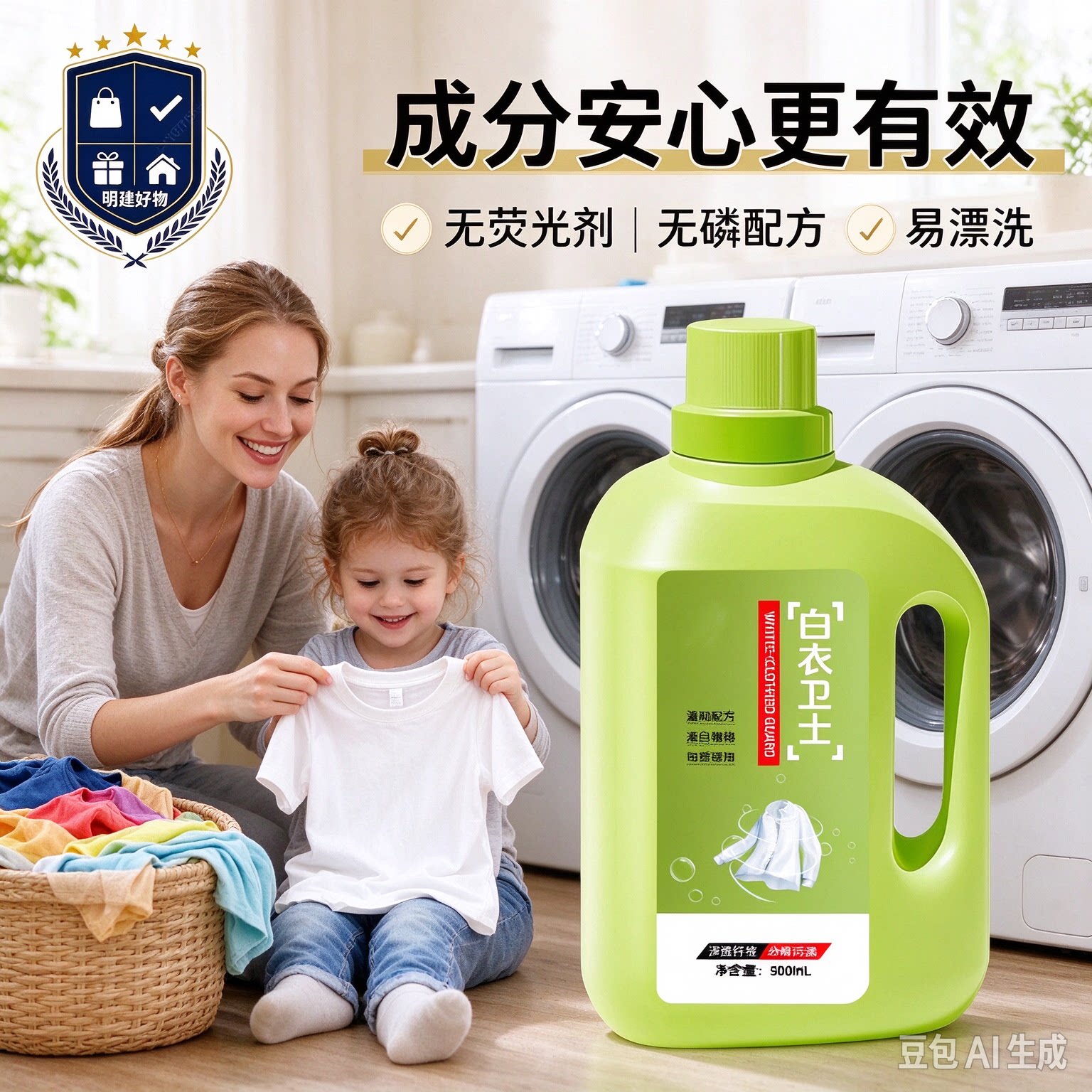 【拍一发三】白衣卫士去黄去渍漂白增艳洗衣液母婴适用正品CX