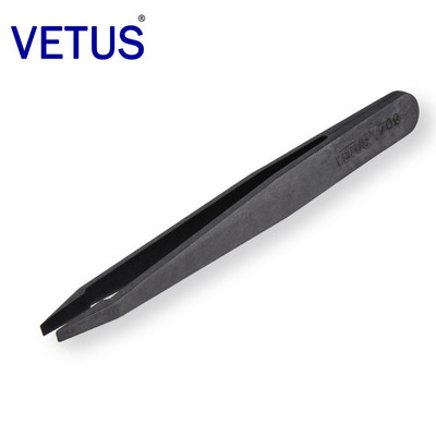 VETUS 防静电塑料镊子709 碳纤维导电塑胶耐酸硷 无尘净化塑料镊
