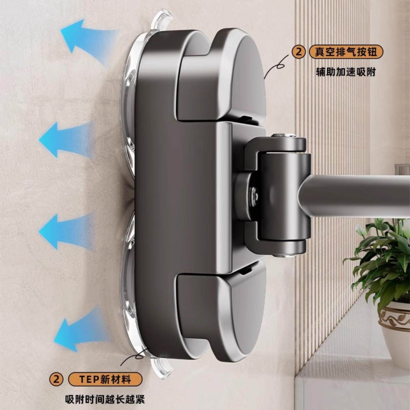 浴室吸盘带灯化妆镜壁挂卫生间伸缩折叠镜免打孔可旋转放大美容镜