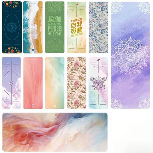 1.5天然橡胶麂皮绒瑜伽垫印花