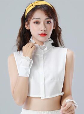 秋冬女士假领子女百搭假领多功能装饰假衣领薄款立领衬衣领白黑色
