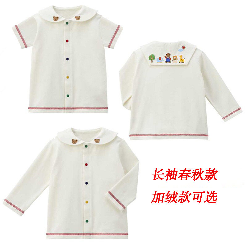 童装衬衣 日系春秋男女童卡通小衬衫