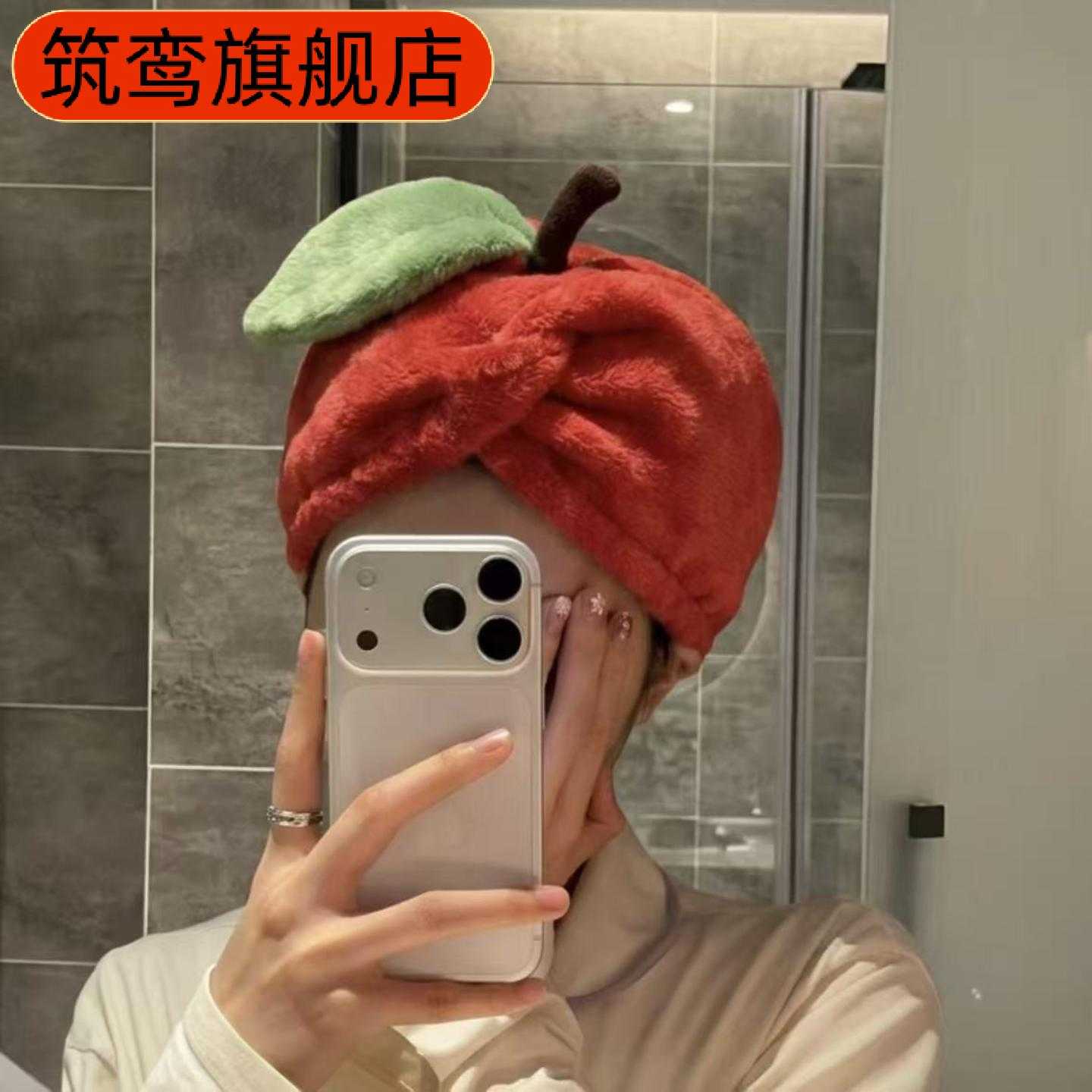 大虾卡通成人吸水加厚速干干发帽