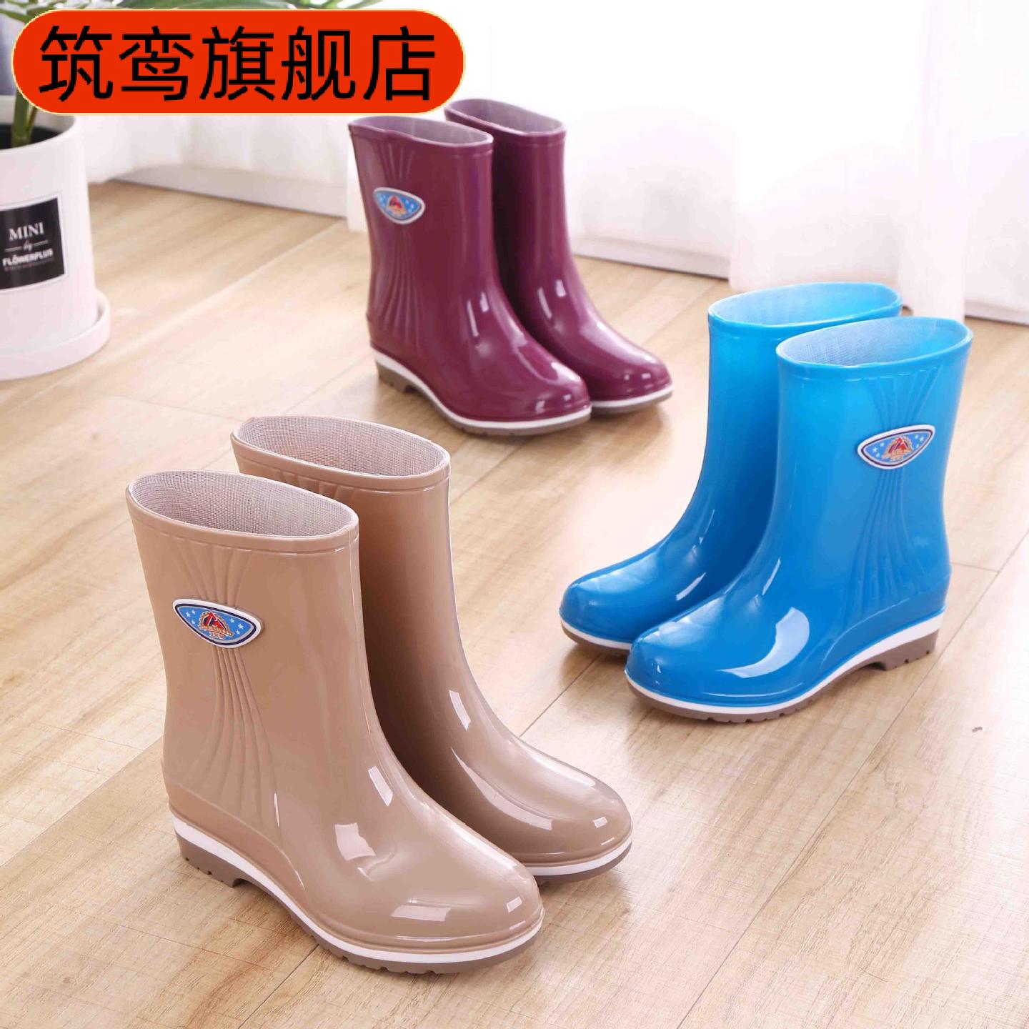 韩版女士短筒雨鞋时尚防水防滑
