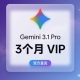 gemini 稳定不降智 pro 3.1 非家庭 3.0会员3个月 gemini3pro