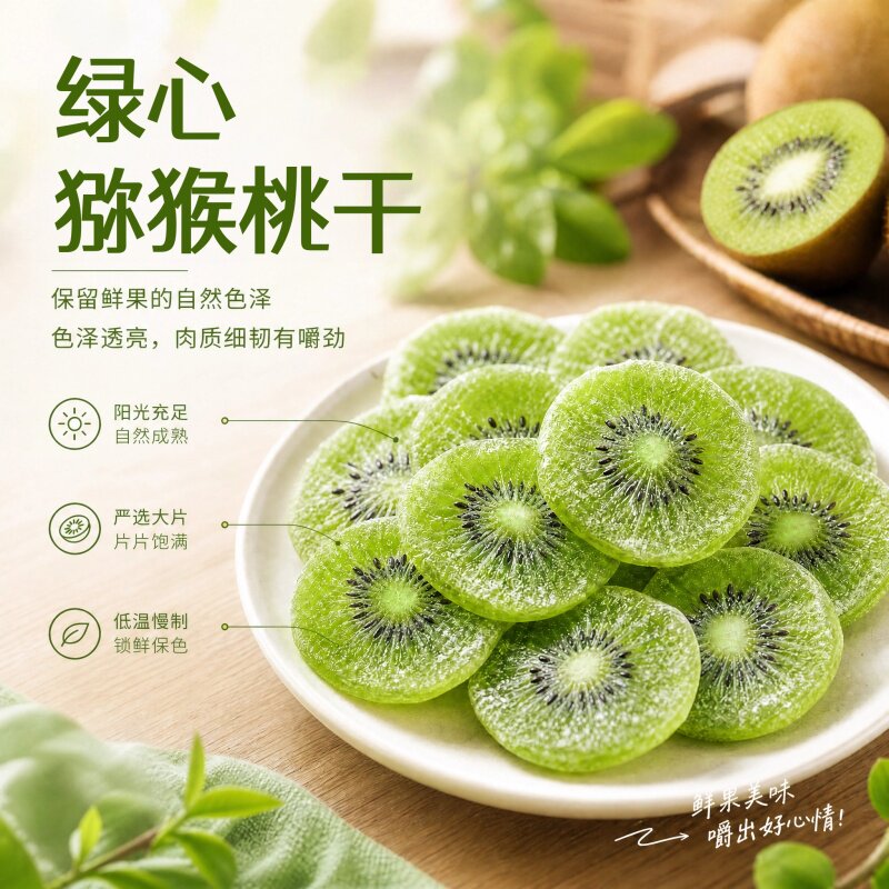 猕猴桃干500g袋装奇异果干奇异果干果脯弥猴桃干泥猴桃片凉果零食