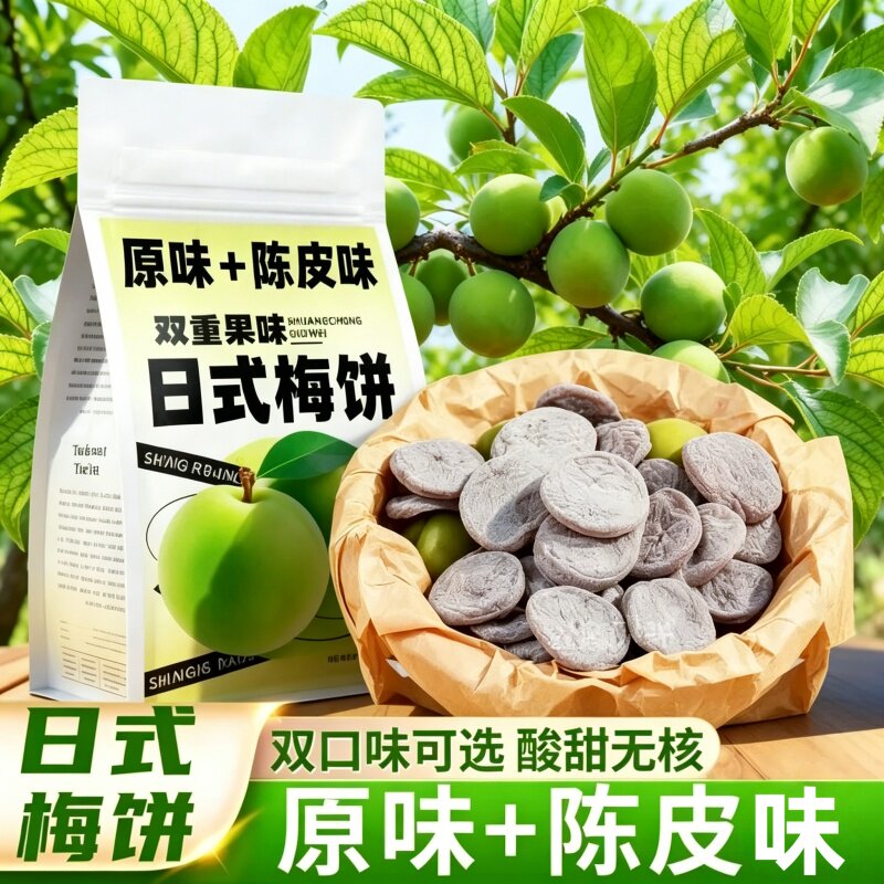 正宗日式无核梅饼网红陈皮梅饼话梅肉咸酸甜梅子肉干果干蜜饯零食