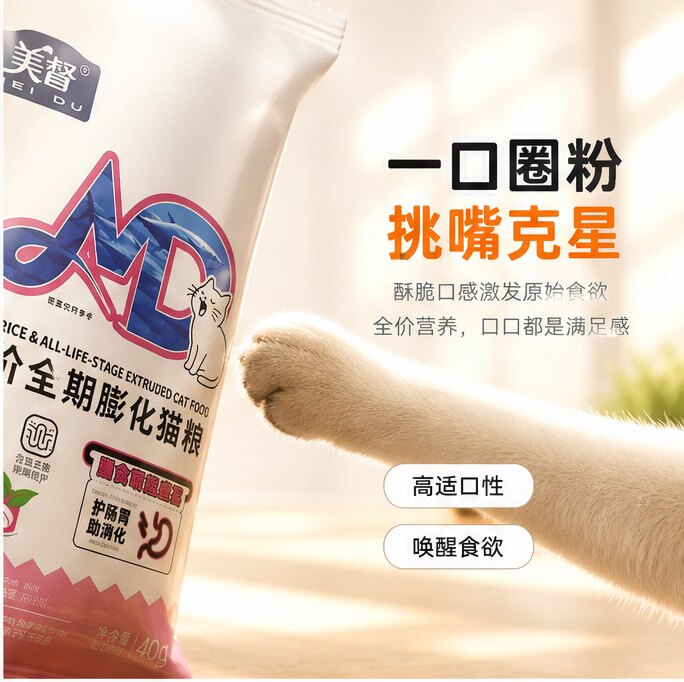 美督全价膨化猫粮乳化鱼油易消化