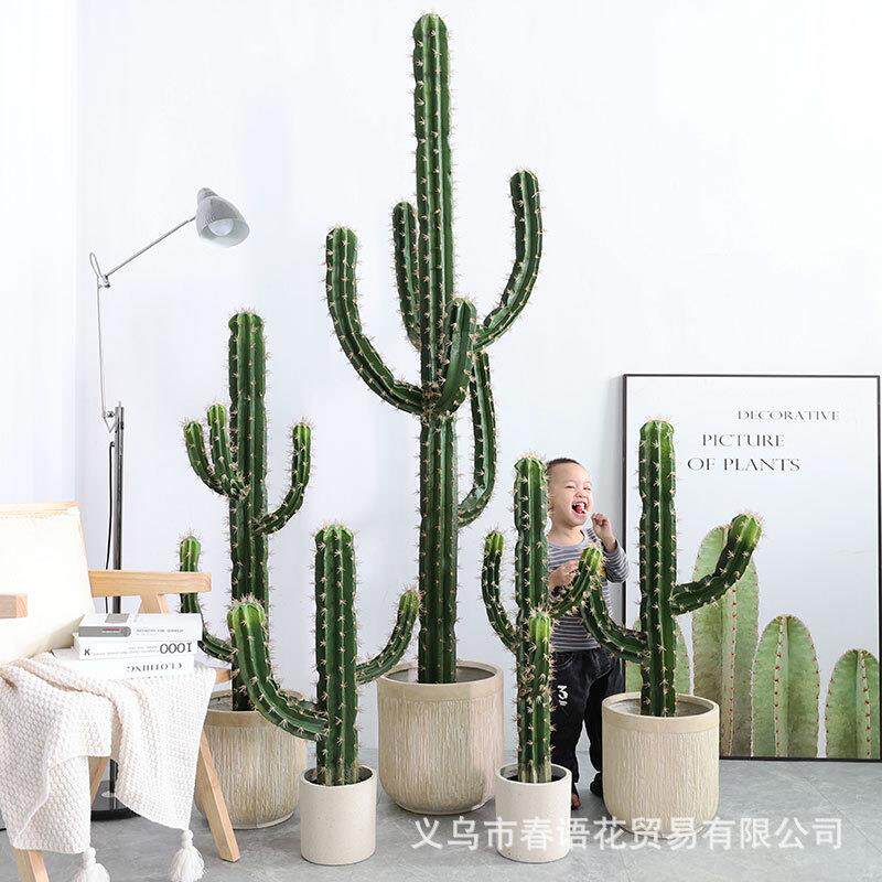 仿真仙人掌盆栽大型植物假北欧仙人柱室内场景橱窗装饰摆件量天尺