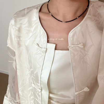 Vanilla / 韩国博主fever同款ins风黑色串珠细项链