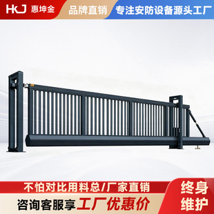 铝合金悬浮门电动大门段滑门分段平移门直线门工厂无轨工业伸缩门