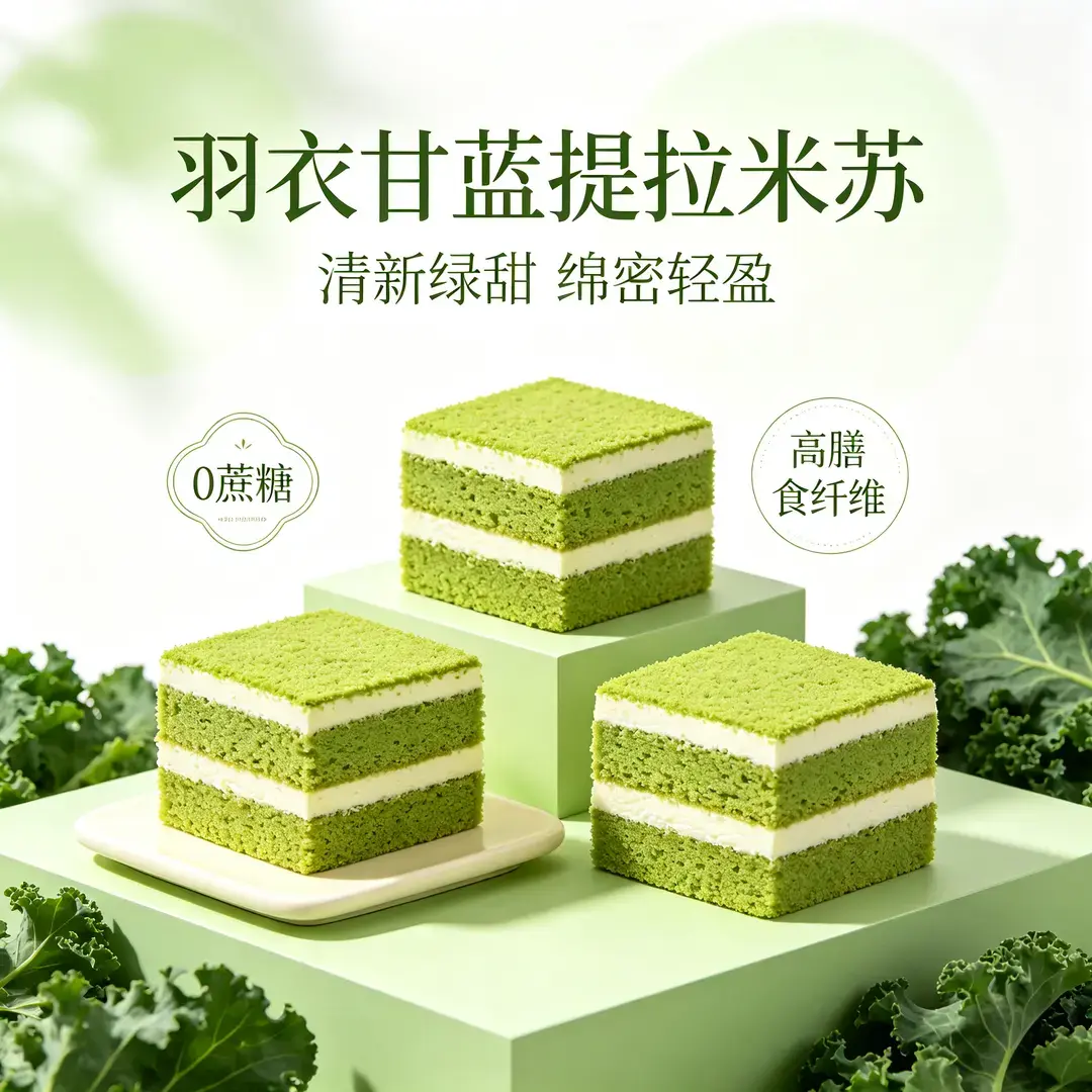 【真材实料】羽衣甘蓝提拉米苏夹心蛋糕即食健康代餐早餐X