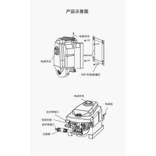 海宝HBJX挂壁式洗车机HB6/15CH悬挂式高压洗车机壁挂式高压清洗机