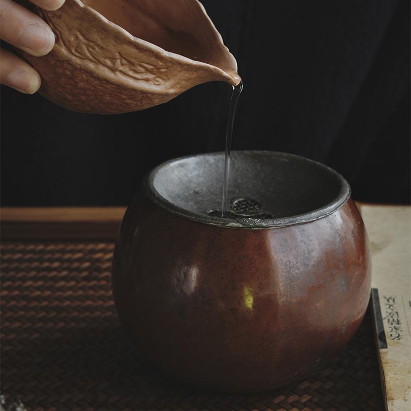 老葫芦建水 茶洗 水盂茶渣桶 茶具水碗 家用水洗茶道用具