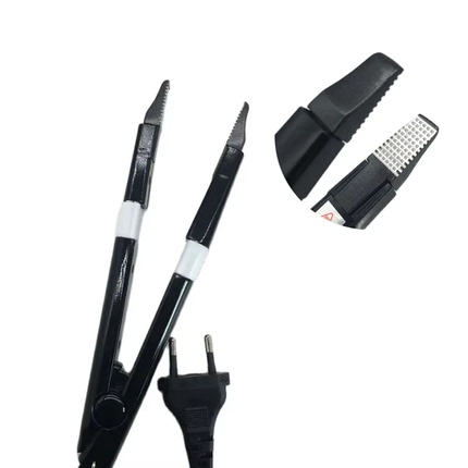 Hot Melt Glue Pliers for Hair Extensions, Heat-Resistant Glass Quick Heating Loof Black Nano Hair Bundle Applicator