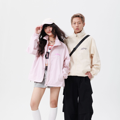 春季刺绣情侣户外休闲夹克冲锋衣