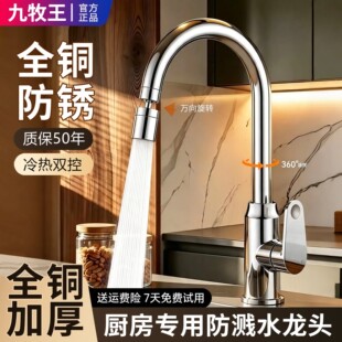 厨房水龙头冷热水二合一家用洗菜盆洗碗池水龙头全铜单冷防溅水槽