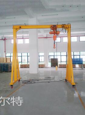 FT5小型移动式龙门架1t2t吨车间库房电动手推无轨升降起重龙门吊