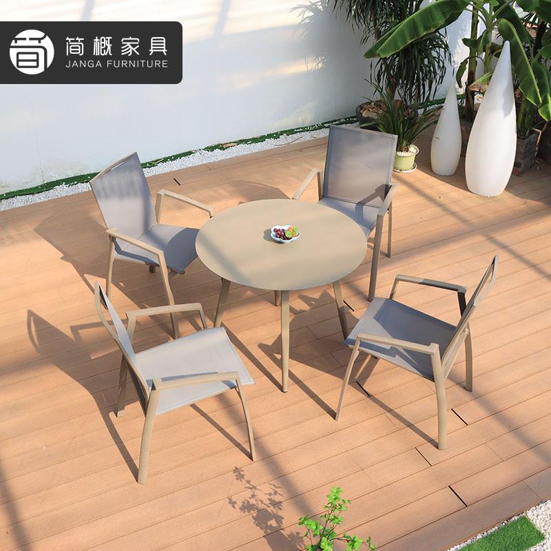 户外休闲家具室外防水防晒伊布单层网布椅庭院商铺民宿咖啡厅桌椅
