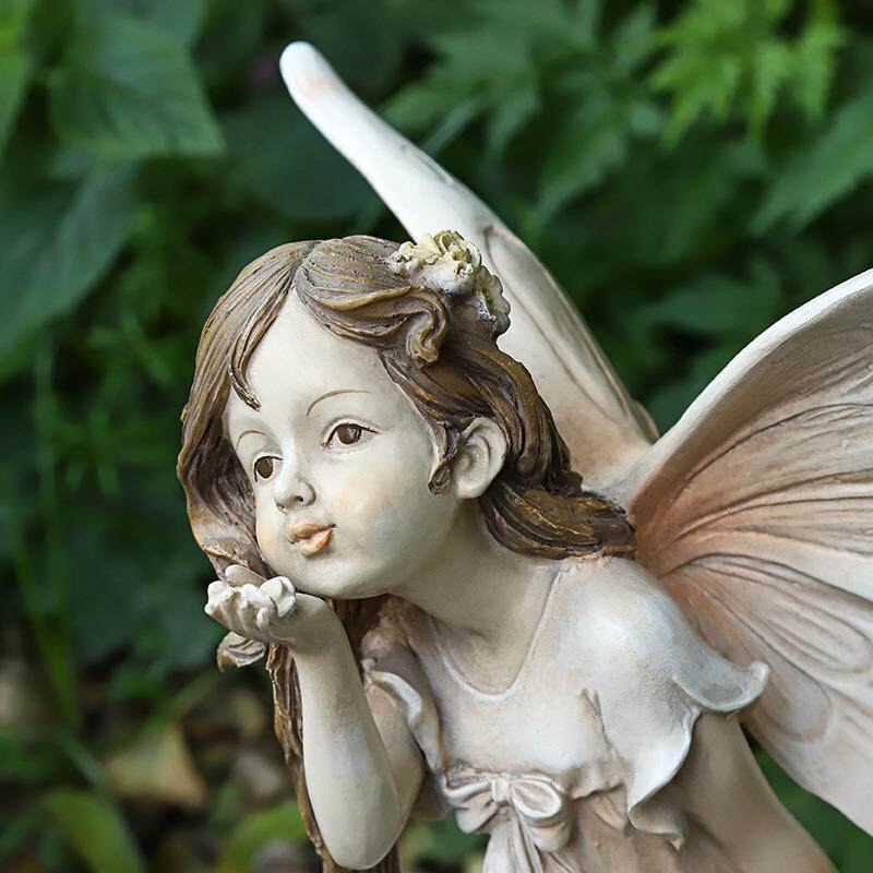 外贸复古少女花仙子花园庭院摆件户外园林创意摆件树脂工艺品装饰