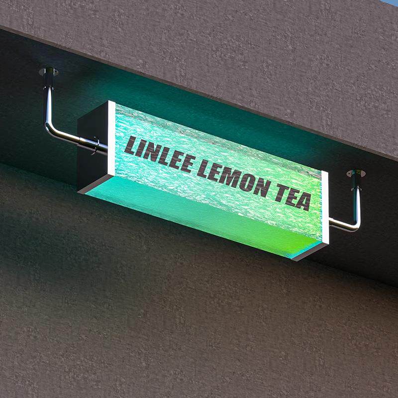 亚克力长方形管挂墙式吊挂灯箱网红服装店户外门牌led灯箱广告牌