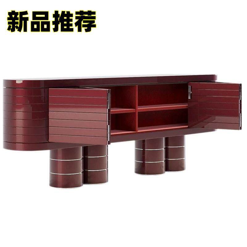 法式烤漆餐边柜实木入户玄关柜装饰柜多功能储物柜靠墙收纳柜整装