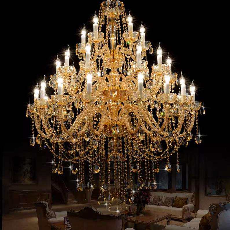 欧式水晶吊灯客厅灯餐厅卧室灯具奢华复式楼梯灯别墅酒店大厅吊灯
