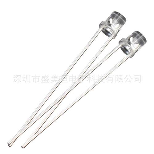 发光二极管 F3/3MM（白发翠绿）平头带色长脚有边 led直插灯珠