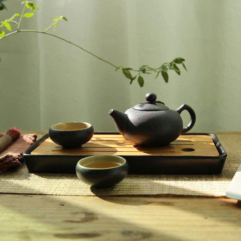 日式禅风一壶二杯茶具套装个人两人两杯旅行办公茶杯茶水分离