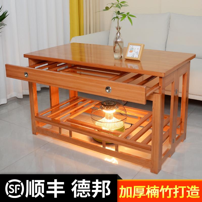 烤火桌子家用新款折叠长方形烤火架湖南简易冬季炕桌取暖茶几餐桌