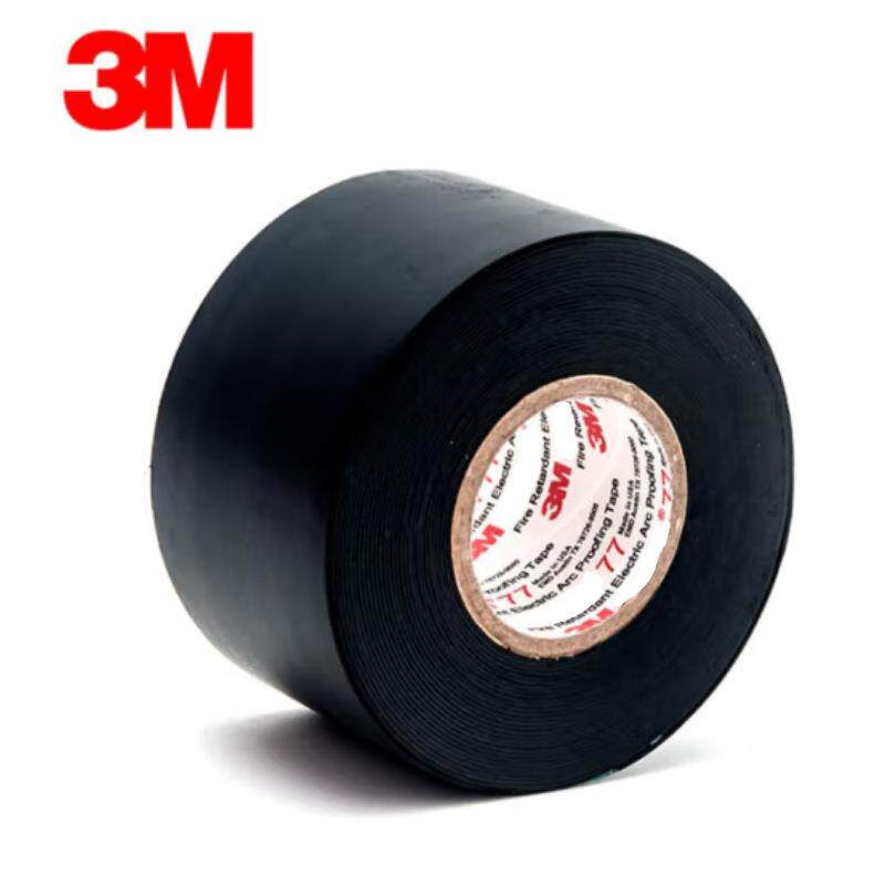 3M77# 防火抗电弧胶带汽修家装隔热阻燃黑50.8mm×6m×0.76mm单个