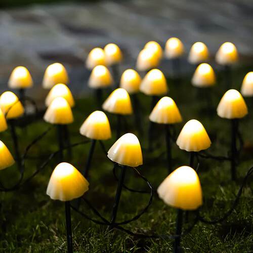 太阳能草坪灯led彩灯户外插地蘑菇灯串大量遥控氛围灯庭院灯