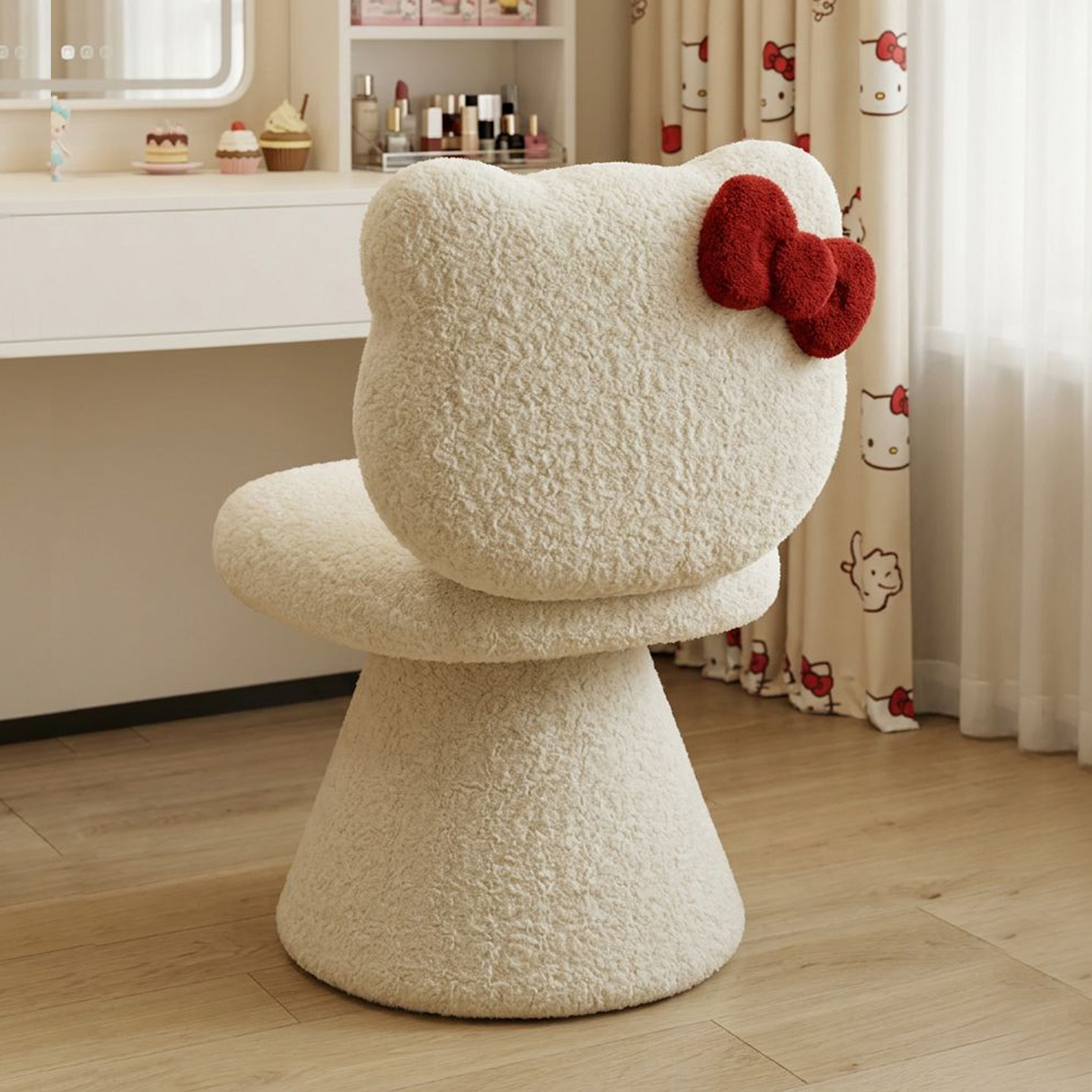 helloKitty化妆椅2026新款轻奢梳妆凳主卧室化妆凳梳妆台靠背椅子