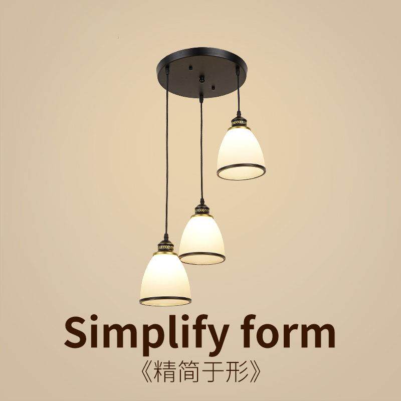 美式餐厅吊灯 三头玄关走廊灯创意复古田园个性阳台餐桌饭厅灯具