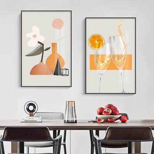 客厅装饰画现代简约小清新三联画轻奢风北欧摆画餐厅饭厅墙壁挂画