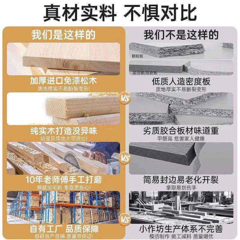 实木书柜储物柜一体靠墙带门防尘置物柜家用卧室床边柜格子柜矮柜